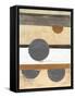 Stripes and Circles Neutral-Mike Schick-Framed Stretched Canvas