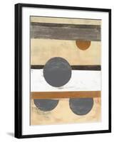 Stripes and Circles Neutral-Mike Schick-Framed Art Print