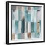 Stripes of Teal I-Tom Reeves-Framed Art Print