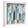 Stripes of Teal I-Tom Reeves-Framed Art Print