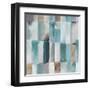 Stripes of Teal I-Tom Reeves-Framed Art Print