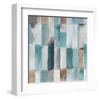 Stripes of Teal I-Tom Reeves-Framed Art Print