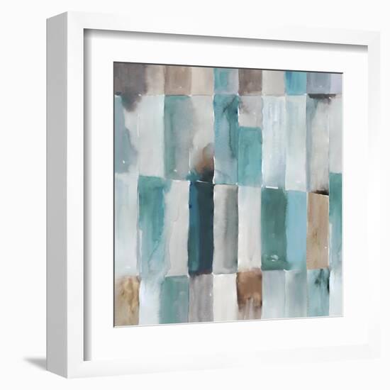 Stripes of Teal I-Tom Reeves-Framed Art Print