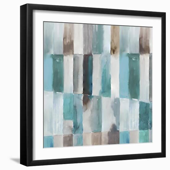 Stripes of Teal II-Tom Reeves-Framed Art Print