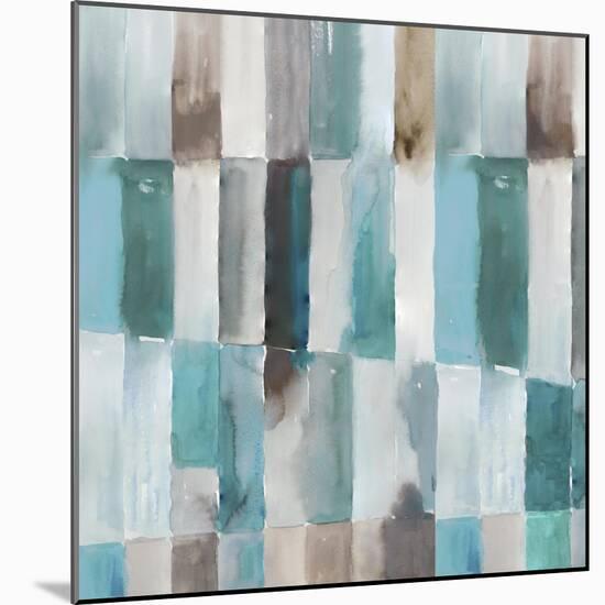 Stripes of Teal II-Tom Reeves-Mounted Art Print