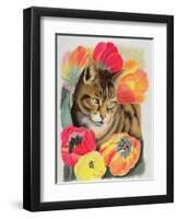 Stripy and Tulip-Anne Robinson-Framed Giclee Print