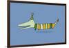 Stripy Crocodile-Carla Martell-Framed Giclee Print