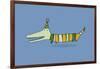 Stripy Crocodile-Carla Martell-Framed Giclee Print