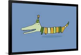 Stripy Crocodile-Carla Martell-Framed Giclee Print