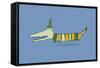 Stripy Crocodile-Carla Martell-Framed Stretched Canvas