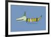 Stripy Crocodile-Carla Martell-Framed Giclee Print