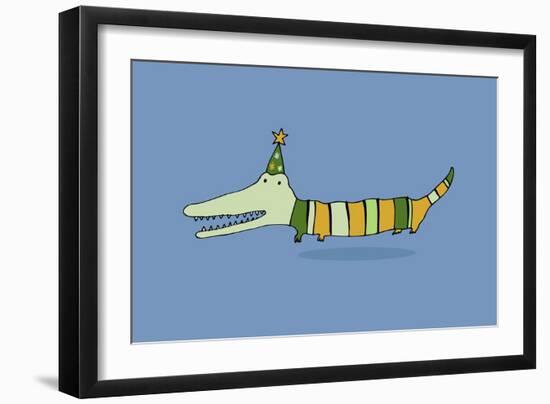 Stripy Crocodile-Carla Martell-Framed Giclee Print