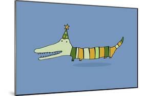 Stripy Crocodile-Carla Martell-Mounted Giclee Print