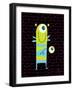 Stripy-Blue Fish-Framed Art Print