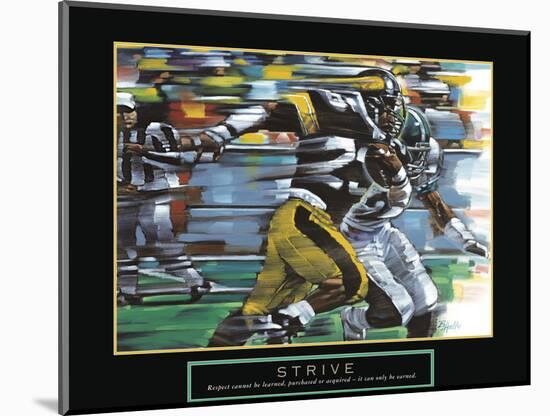 Strive - Football-Bill Hall-Mounted Art Print