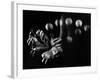 Stroboscopic Image of Hands of Juggler Stan Cavenaugh Juggling Balls-Gjon Mili-Framed Photographic Print