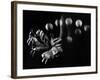 Stroboscopic Image of Hands of Juggler Stan Cavenaugh Juggling Balls-Gjon Mili-Framed Photographic Print