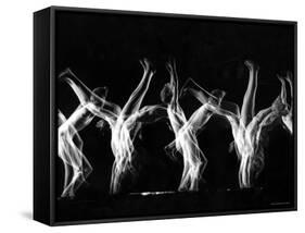 Stroboscopic Image of Tumbling Sequence Performed by Danish Men's Gymnastics Team-Gjon Mili-Framed Stretched Canvas