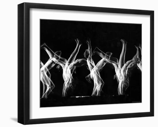 Stroboscopic Image of Tumbling Sequence Performed by Danish Men's Gymnastics Team-Gjon Mili-Framed Photographic Print