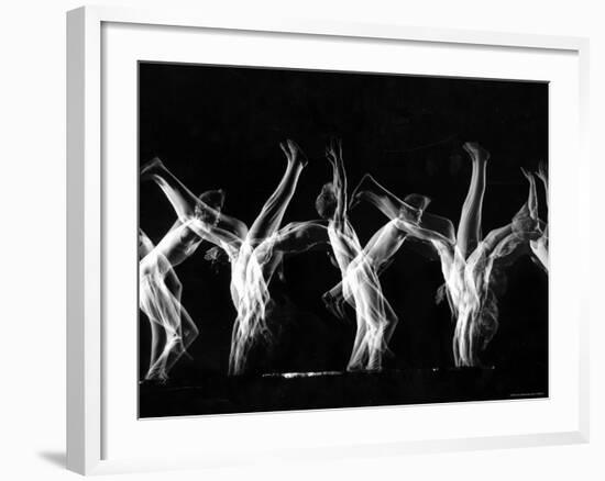 Stroboscopic Image of Tumbling Sequence Performed by Danish Men's Gymnastics Team-Gjon Mili-Framed Photographic Print