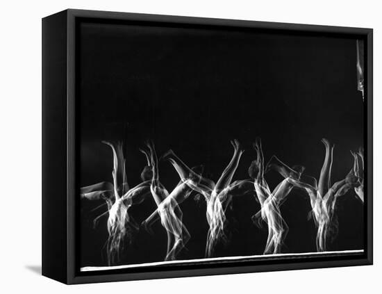 Stroboscopic Image of Tumbling Sequence Performed by Danish Men's Gymnastics Team-Gjon Mili-Framed Stretched Canvas