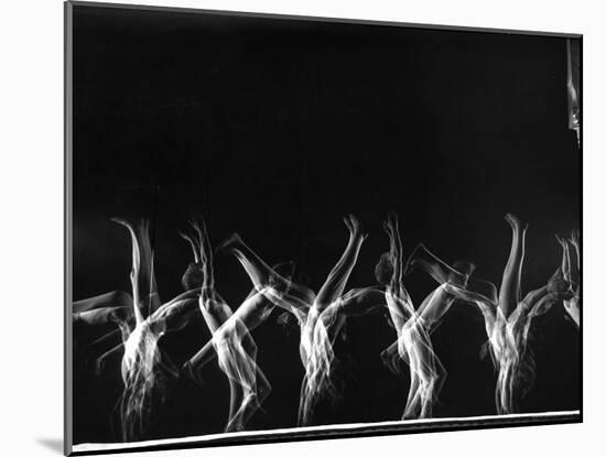 Stroboscopic Image of Tumbling Sequence Performed by Danish Men's Gymnastics Team-Gjon Mili-Mounted Photographic Print