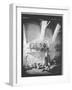 Stroboscopic Photograph of Pablo Picasso "Drawing" with Light-null-Framed Photographic Print