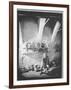 Stroboscopic Photograph of Pablo Picasso "Drawing" with Light-null-Framed Photographic Print