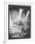 Stroboscopic Photograph of Pablo Picasso "Drawing" with Light-null-Framed Photographic Print