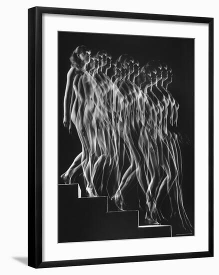 Stroboscopic Study of a Nude Descending Staircase-Gjon Mili-Framed Photographic Print