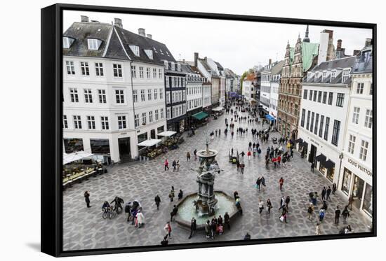 Stroget, the Main Pedestrian Shopping Street, Copenhagen, Denmark, Scandinavia, Europe-Yadid Levy-Framed Stretched Canvas