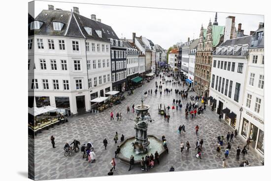 Stroget, the Main Pedestrian Shopping Street, Copenhagen, Denmark, Scandinavia, Europe-Yadid Levy-Stretched Canvas