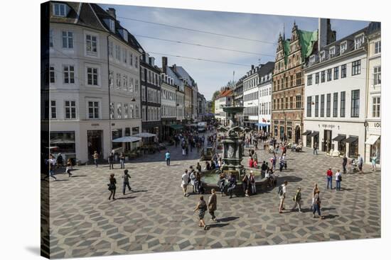 Stroget, the Main Pedestrian Shopping Street, Copenhagen, Denmark, Scandinavia, Europe-Yadid Levy-Stretched Canvas