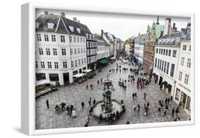 Stroget, the Main Pedestrian Shopping Street, Copenhagen, Denmark, Scandinavia, Europe-Yadid Levy-Framed Photographic Print