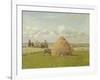 Strohhaufen in Pontoise, 1873-Camille Pissarro-Framed Giclee Print