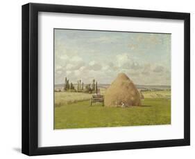 Strohhaufen in Pontoise, 1873-Camille Pissarro-Framed Giclee Print