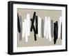 Strokes Black and White-Ellie Roberts-Framed Art Print