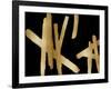 Strokes Gold on Black-Ellie Roberts-Framed Art Print