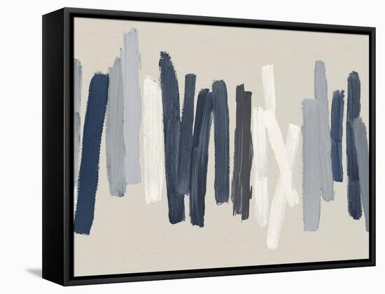 Strokes in Blue-Ellie Roberts-Framed Stretched Canvas