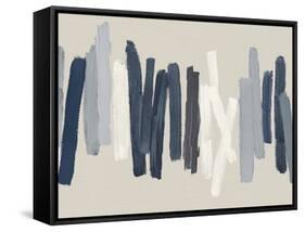 Strokes in Blue-Ellie Roberts-Framed Stretched Canvas