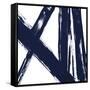 Strokes in Navy II-Megan Morris-Framed Stretched Canvas