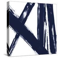 Strokes in Navy II-Megan Morris-Stretched Canvas