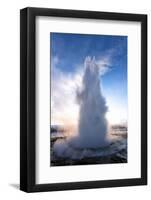 Strokkur Geysir Erupting at Sunrise on a Freezing Winter's Morning Against the Colourful Sky-Lee Frost-Framed Photographic Print