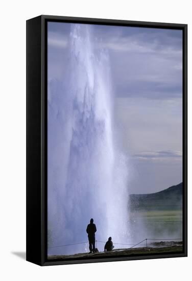 Strokkur Geysir Erupting-Paul Souders-Framed Stretched Canvas