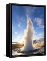 Strokkur (the Churn), Geysir, Golden Circle, Iceland-Peter Adams-Framed Stretched Canvas