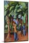 Stroll in the Park, Spaziergang Im Park, 1914-Auguste Macke-Mounted Giclee Print