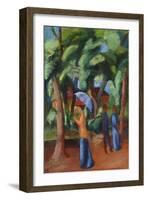 Stroll in the Park, Spaziergang Im Park, 1914-Auguste Macke-Framed Giclee Print