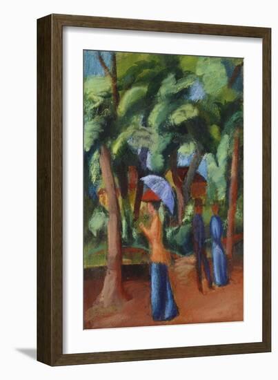 Stroll in the Park, Spaziergang Im Park, 1914-Auguste Macke-Framed Giclee Print