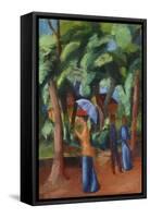 Stroll in the Park, Spaziergang Im Park, 1914-Auguste Macke-Framed Stretched Canvas