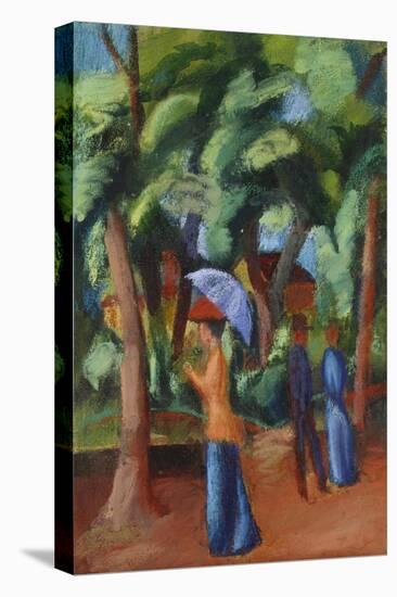 Stroll in the Park, Spaziergang Im Park, 1914-Auguste Macke-Stretched Canvas